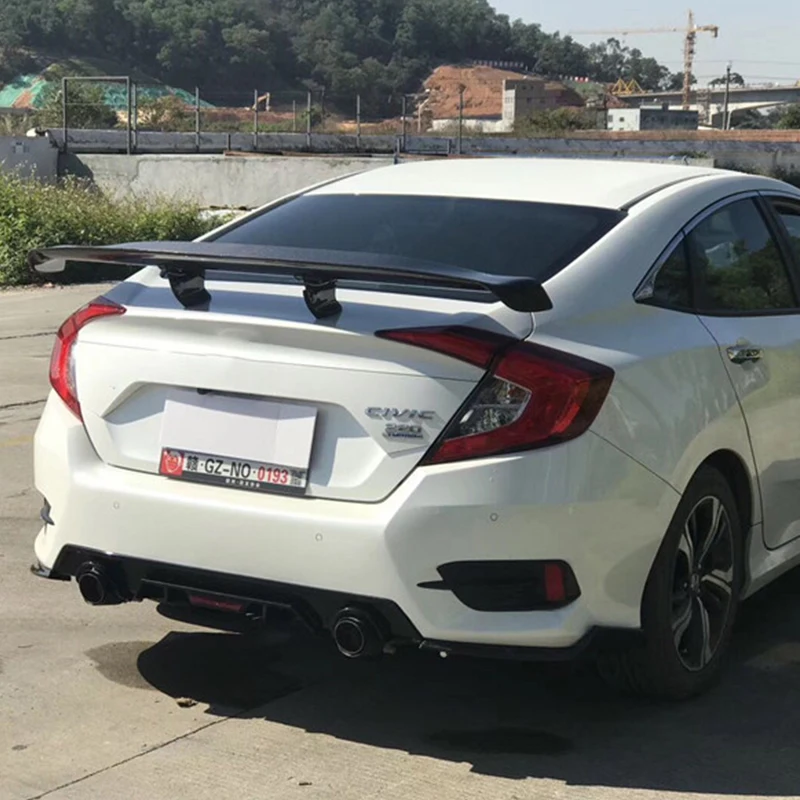 Для GT стиль спойлер из углеволокна civic- Honda civic перфорированный задний крыло Материал FRP багажник автомобиля 4 двери спойлер хвост