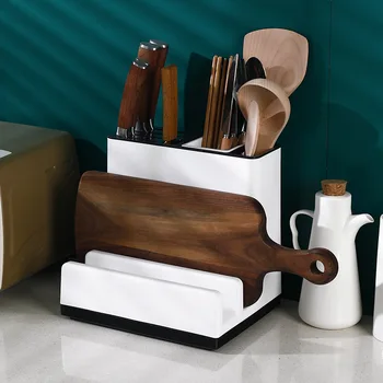

Multifunctional Knife Holder Chopping Board Storage Rack Cutting Board Chopsticks Pot Lid Box Kitchen Supplies