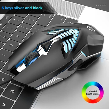 

Q1 Wired Gaming Mouse 6 Buttons 3200DPI Adjustable RGB Backlight Mouse Home Office Ergonomic USB Mice For Laptop PC Gamer