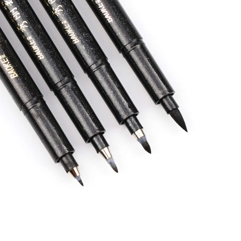 4 размера Nibs кисть для каллиграфии с буквенными ручками Набор гибких заправных маркеры щеток Набор для письма чертежей DIY Bullet Journal