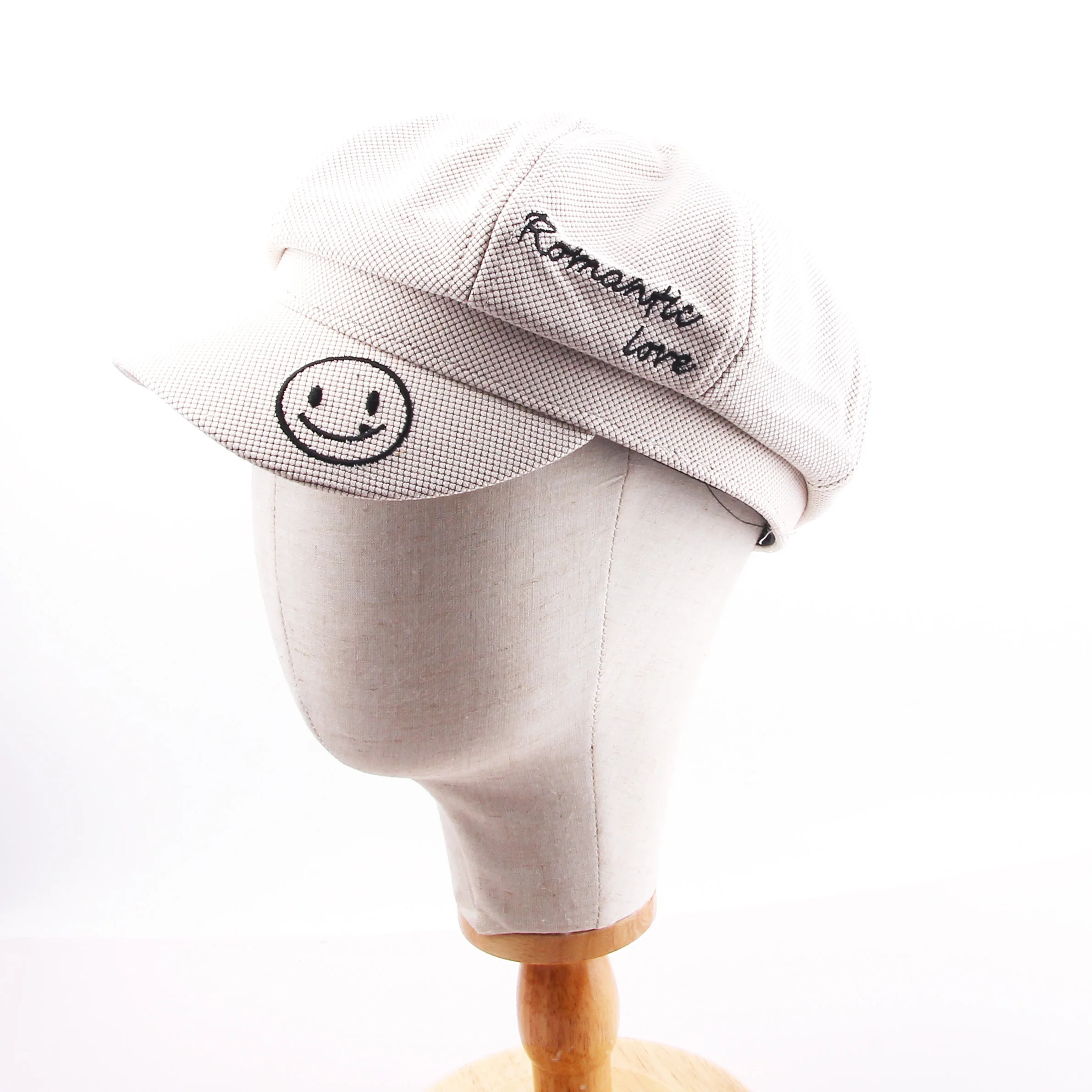 [Meltryllis] NEW Smiling Face Octagonal cap Letters embroidery Autumn Winter Women Cap Fashion trend beret - Color: BLM-01-01