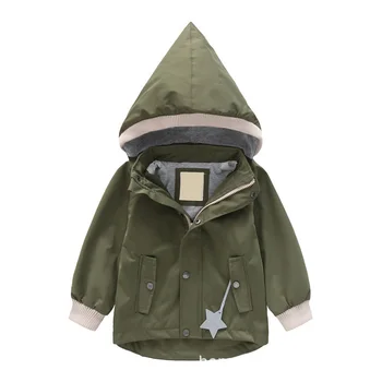

Boys Girls Coats 2020 New Spring Autumn Long Sleeve Solid Outerwear Removable Hooded Waterpoor Children Clothes
