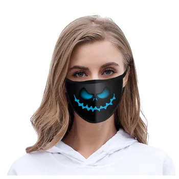 

1/4/5 Pc Masks Halloween Print Windproof Foggy Haze Women Men Breathable Mouth Cover Washable Reusable Mask Mascarilla