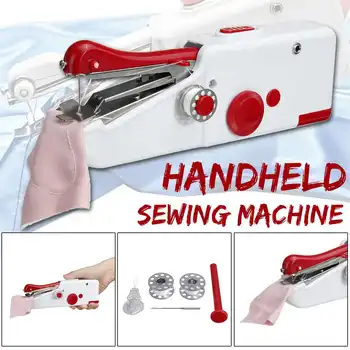 

Portable Mini Hand Sewing Machine Household Cordless Electric Stitch Needlework Set for Quick Repairs DIY Clothes Stitchin