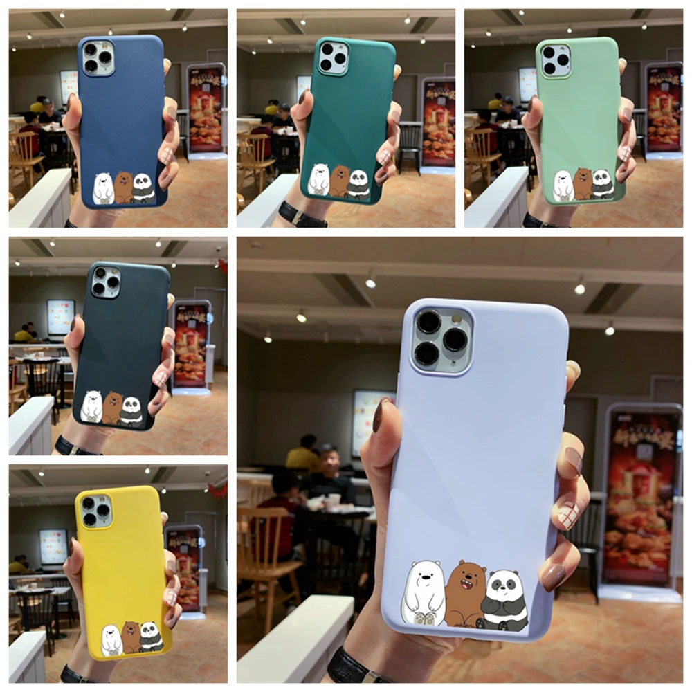 Case For iPhone se 2020 6 6s 7 8 Plus x xs xr max 11pro Silicone Soft TPU Multicolor Three Bears Series Covers coque c19 |