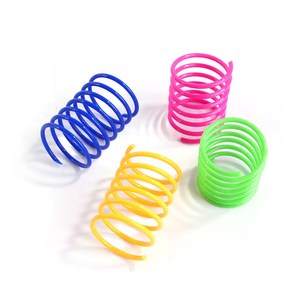 4pcs Kitten Cat Toys Durable Cat Spring Toy Colorful Springs Pet Toy Coil Spiral Springs Pet Life