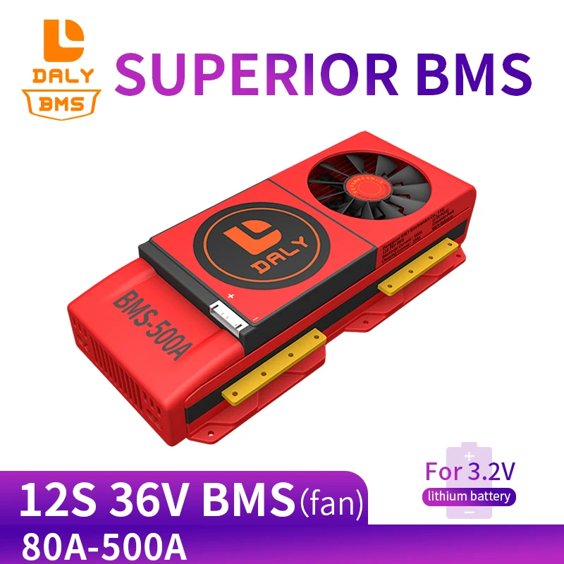 Daly 12S 36V 80A 100A 500A водонепроницаемые BMS для Lifepo4 батареи с тем же портом или отдельным