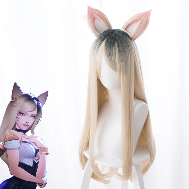 Женская команда League of Legends KDA версия лол мВ крашеные длинные волосы бобра парик