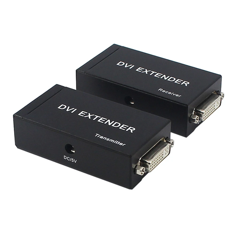 DVI удлинитель адаптер 60 м DVI удлинитель сети RJ45 LAN Cat5e/Cat6 кабель FHD 1080P@ 60 Гц удлинитель удлинители