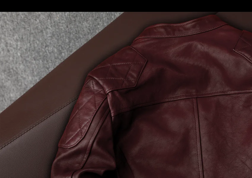 売れ筋 ヴィンテージレザージャケット男性ストリートオートバイジャケットコート砂襟赤メンズ服ブルゾンクイルオム 日本値下げ Kingscages Com