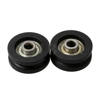 

CNBTR 2 x U Trough Pulley Rail Ball Bearings Roller Wheel 35x14mm 6mm Hole Dia