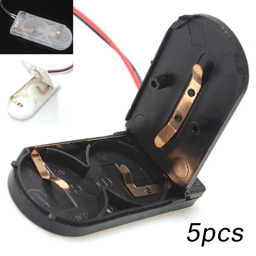 Cover Case Socket-Holder Battery-Storage-Box Coin-Cell-Battery Cr2032-Button On/off-Switch