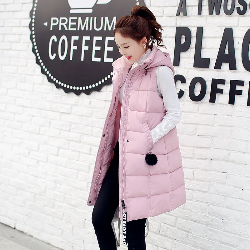 

Mid-length Cotton-padded Clothes Women's Winter New Style Slim Fit Hooded Korean-style Furry Ball-down Jacket Cotton-padded Clot