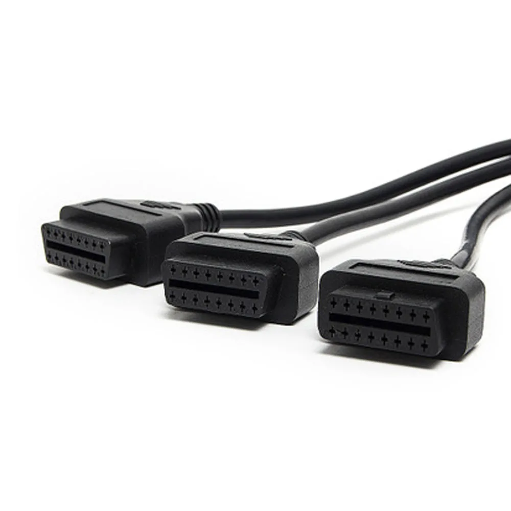 Прямая головка 16 Pin OBD 1 до 3 сплиттер кабель провода удлинители мужской тройной разъем для нескольких OBD2 оборудования