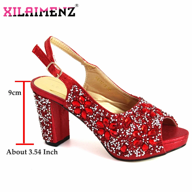 Новейший модный итальянский комплект из туфель и сумочки; ; коллекция года; Цвет Красный; свадебные туфли и сумочка в комплекте для женщин; вечерние туфли