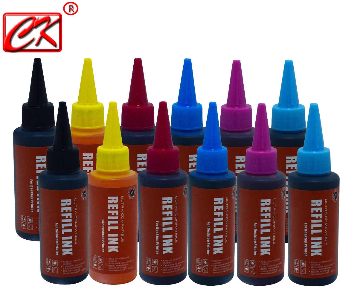 6 цветов 100 мл* 12 набор для заправки чернил для принтера hp чернила СНПЧ бак Высокое качество 100 мл бутылка краска чернила