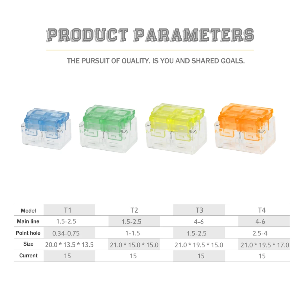 

Hot 10pcs T-type Main Branch Wire Connector Box Set Free Break Line Quick Terminal Block Splitter Cable Connectors Kit