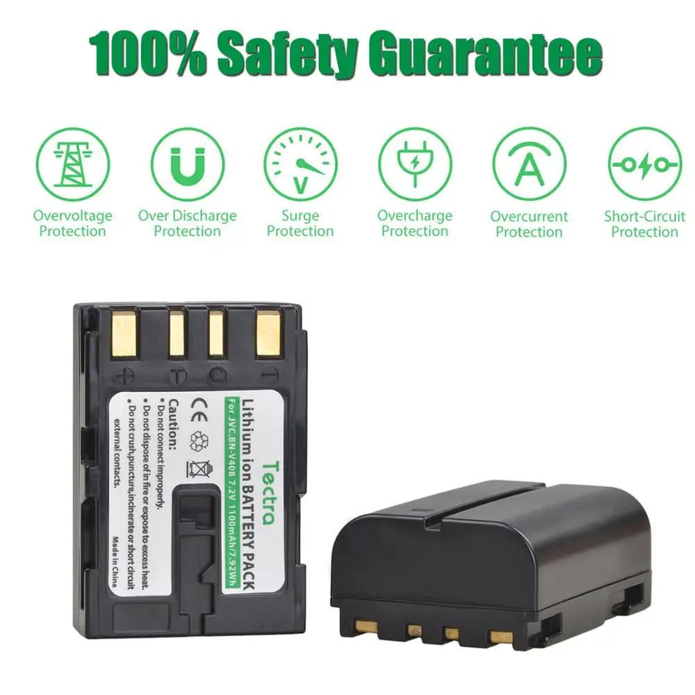 Bateria para Jvc D30e Bn-v408 Bn-v408u D30u D30us D31ek D31us D32 Camcorder Bnv408 Bnv408u 1100mah 7.2v gr Gr-d230us D30 - Image 5