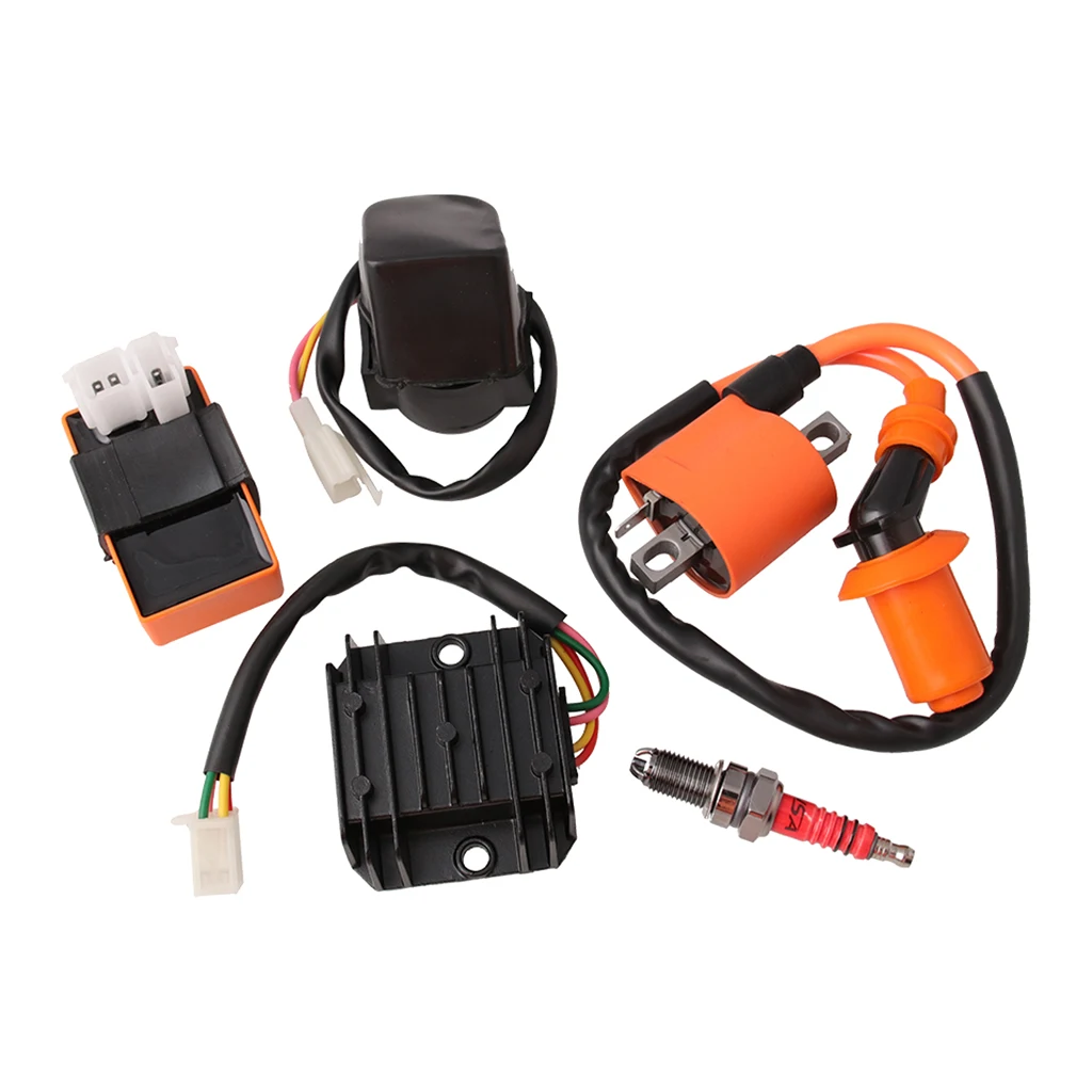 1 Set Racing Ignition Coil AC CDI Spark Plug Regulator Relay Kit For GY6 50/125/150CC Chinese Scooter ATV Go-Kart Moped Engine