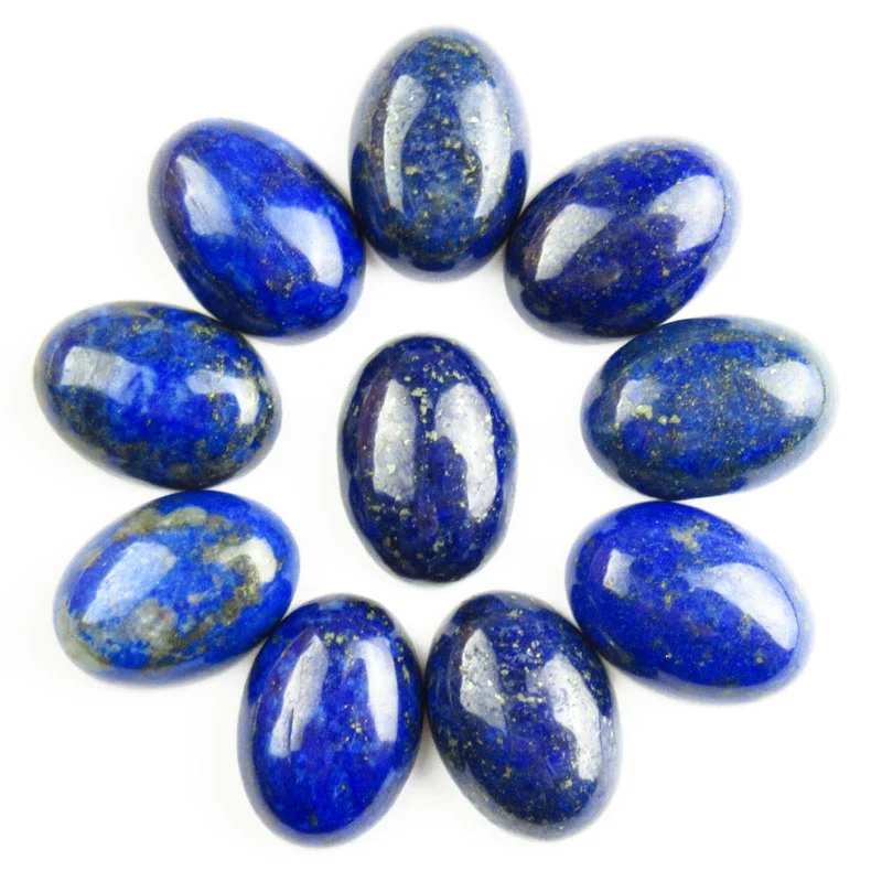 

10pcs Fashion Wholesale High Quality Lapis Lazuli Oval Cab Cabochon No Hole for jewelry Accessories Making 18x13x6mm TJ79885