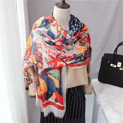 lady Fashion Van Golh Oil Painting Floral Fringe Viscose Shawl Scarf Lady High Quality Wrap Pashmina Snood Bufanda Muslim Hijab