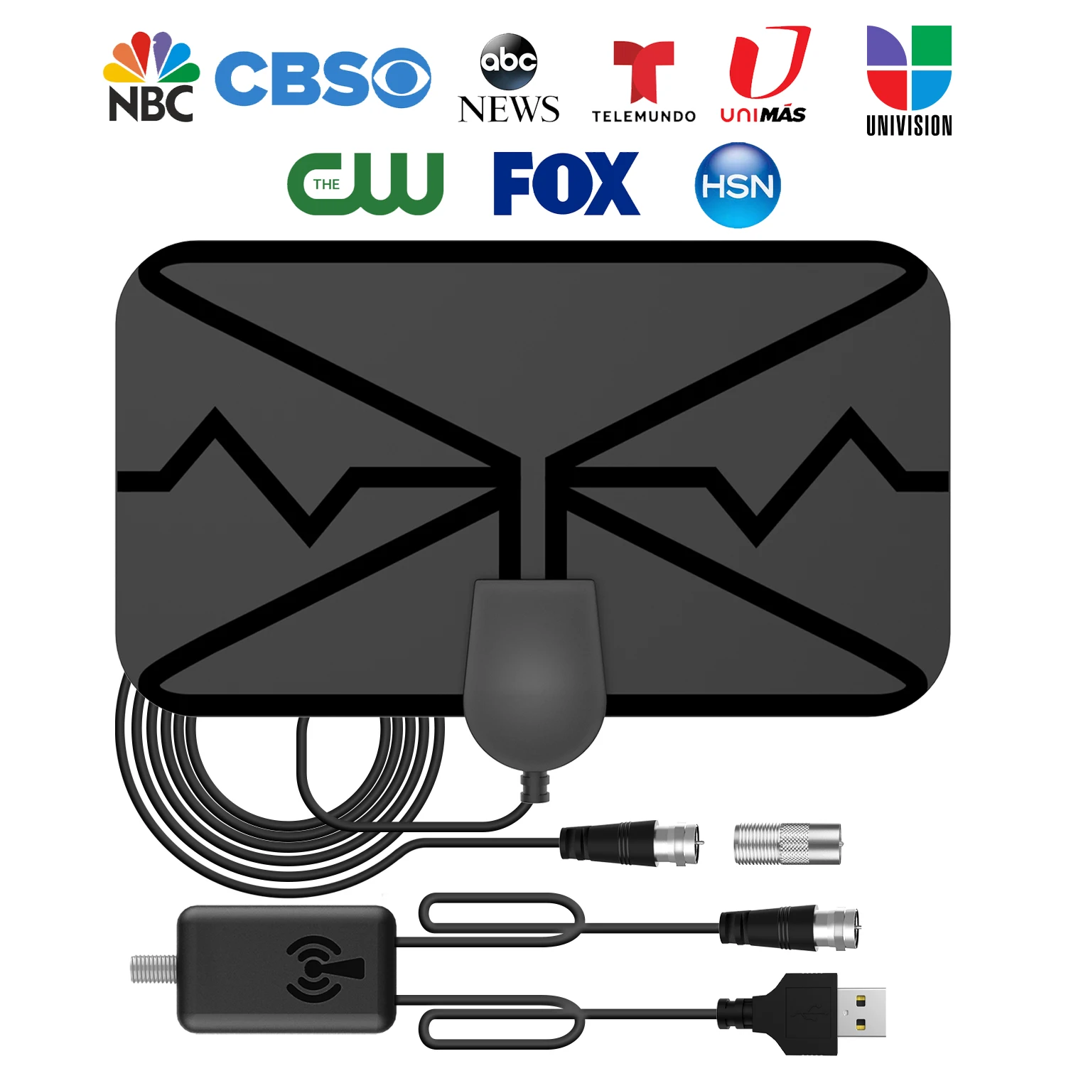 4K 37DBI High Gain HDTV DTV Box Digital TV Antenna 3600 Miles Booster Active Indoor Aerial HD Flat Design Fox DVB-T2 TV Antenna outdoor tv antenna TV Receivers