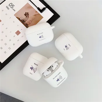 

Simple white letter pattern Case for AirPods 1 2 Cover Bluetooth Headset Headphone Case for airpod pro TPU soft case for air pod