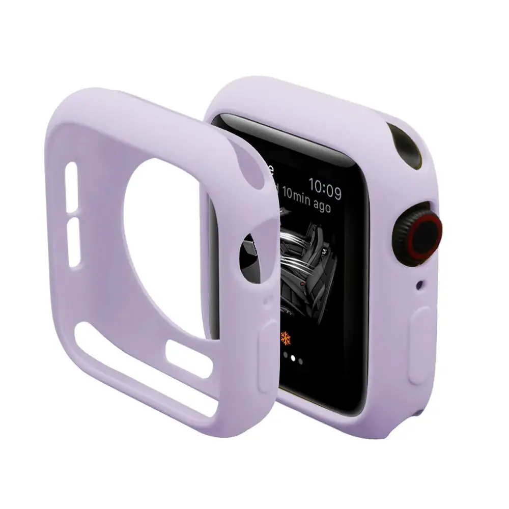 Ремешок для Apple Watch, 4 ремешка, 44 мм, 40 мм, 5, 3, iWatch, 42 мм, 38 мм, бампер, защита экрана, устойчивый к царапинам, противоударный чехол - Цвет ремешка: purple