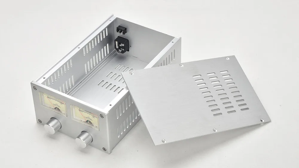 BZ1710 Retro Double Level Meter All Aluminum Amplifier Chassis Tube Power Amp Case Mini Enclosure Diy Box 172*100*268MM
