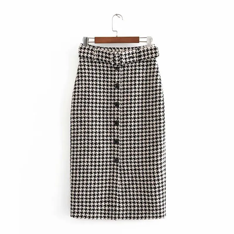 

2019 Autumn Europe And America WOMEN'S Dress New Style Thousands of Birds Skirt Skirt 036-2439