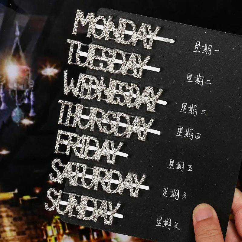 Шикарные свадебные хрустальные заколки для волос с буквенным принтом стразы 12