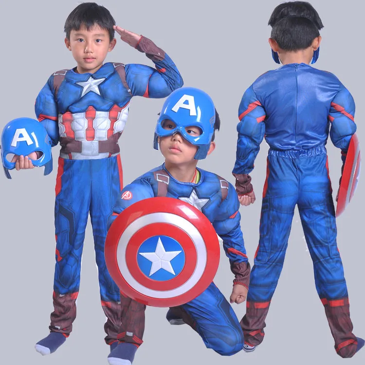 

20.19 Million Halloween Costume Cosplay Children America Captain Clothing Clothes Ball Party Performance Wear