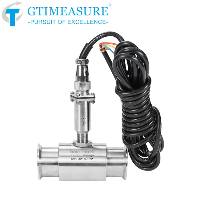 เครื่องวัดอัตราการไหลของกังหันของเหลวจอแสดงผลดิจิตอลดีเซลแอลกอฮอล์น้ำบริสุทธิ์ท่อส่งน้ำเซ็นเซอร์วัดการไหล 3