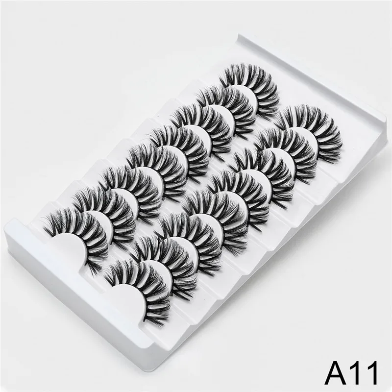 A11 2/5/8 стержень пар Eyelashs натуральных длинных 3D накладные ресницы из норки Толстая ручной работы накладные ресницы объем мягкая норка Искусственные ресницы ресниц - Цвет: A11
