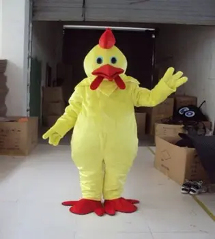 

New Funny Chicken Mascot Costume Unisex White/Yellow Adult Mascot Party Halloween Cosplay @