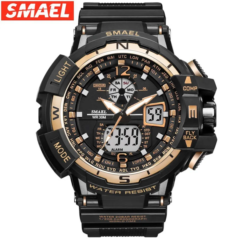 

Sml smael Watch Genuine Product Fashion & Sports Outdoor Waterproof Multi-functional Popular Men Electronic Watch 1376c
