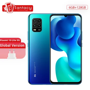 Перейти на Алиэкспресс и купить Глобальная версия Xiaomi Mi 10 Lite 5G смартфон 6 ГБ 128 ГБ Snapdragon 76 5G 6,67 ''AMOLED 48 МП Quad Cams 4130 мАч 20 Вт Быстрая зарядка