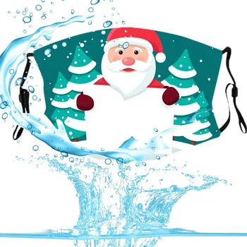 

2020 Christmas M-a-sk Adults Face-scarf Washable Reusable Santa Claus Snowman Print Merry Christmas Decoration For Men Women