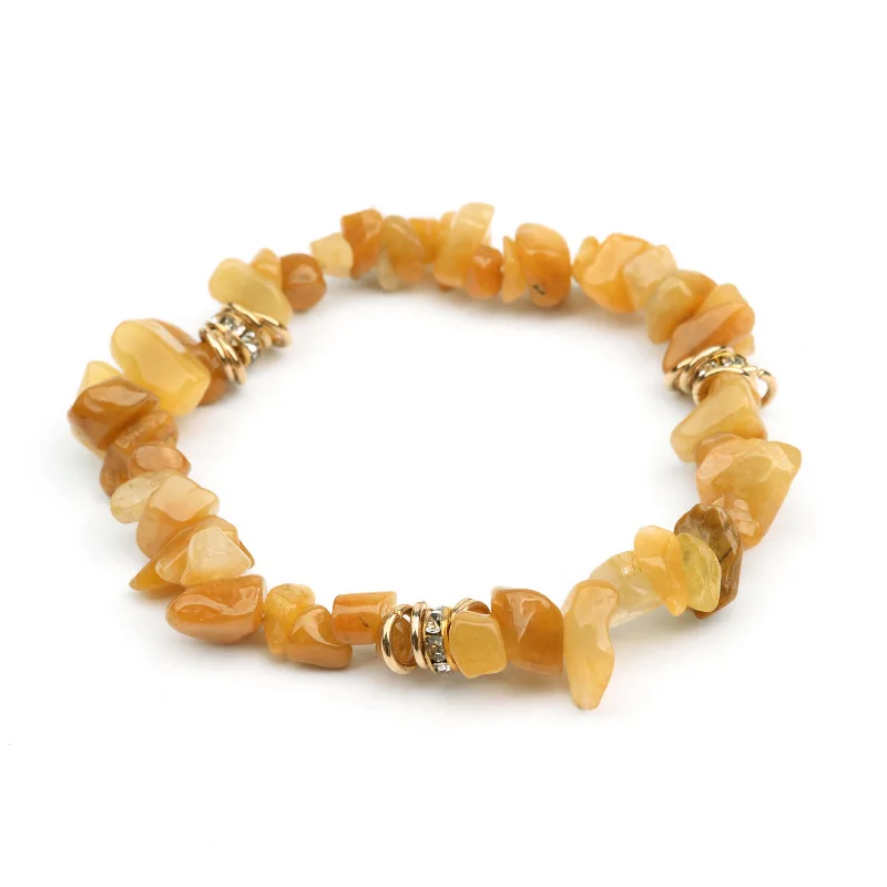 

jinzeyi new yellow tiger eye stone loose beads bracelet for women natural stone gravel bracelets energy men and women bangles