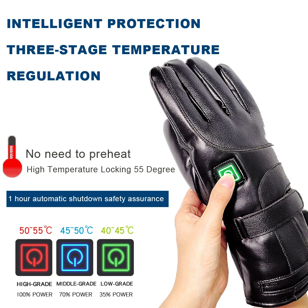 Зарядка 7,4 В, длительный нагрев, Долговечная теплоизоляция, перчатки, трехуровневая регулировка температуры, защита от холода зимой