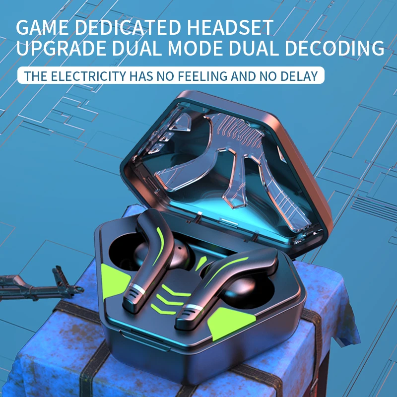 

MD168 gaming headset dual-mode true wireless bluetooth headset inear stereo bass with microphone headset gameplayer mobile phone