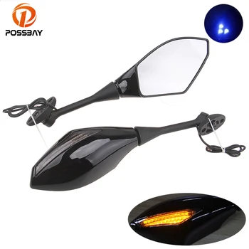 

POSSBAY Motorcycle Rearview Mirror Turn Signal Lights Side Mirrors for Honda CBR 600 03-08 CBR 1000RR 04-08 Retrovisor Moto