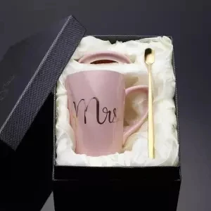 Из европейской керамики чашка для любимого человека девушки чашка воды женщины с крышкой творческие студентов простая подарочная упаковка для чашки набор керамическая кружка чашки и кружки - Цвет: 350ML gift box
