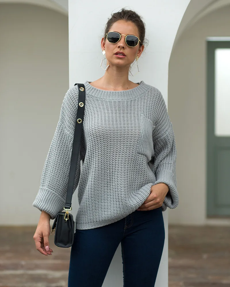 Winter Women Sweater Thick Sweet Lotus Collar Knitted wear thick line twist Solid Pullover Lady f4139 | Женская одежда