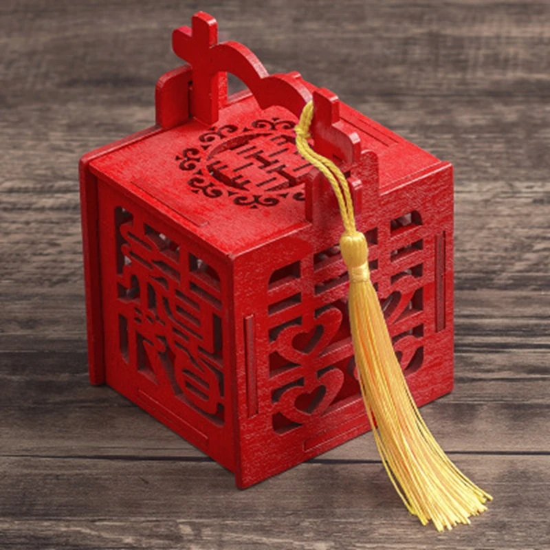 1 шт. в китайском стиле Стиль деревянный полый, для конфет коробки свадебная фата с ручной церемонии китайские Креативные Свадебные Свадебная конфетная подарочная коробка - Цвет: D