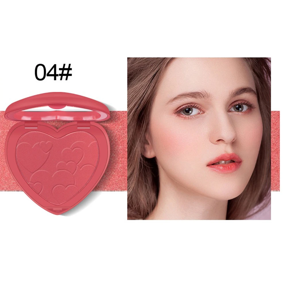 KISS BEAUTY Румяна для лица Пудра натуральная Палетка с кистью минеральный пигмент водонепроницаемый Контур Макияж Румяна Палитра крем румяна TSLM1