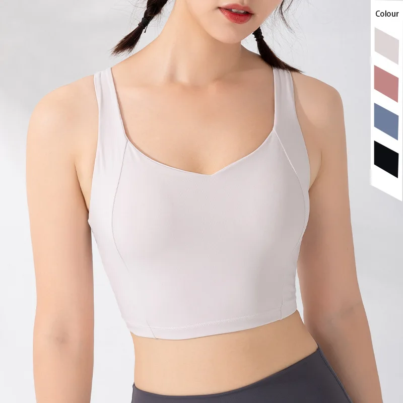 

New Products Sports Underwear Female Shock-resistant Running Bare Sense Bras Push up Training Fitness Bra Beauty Back Yoga Vest