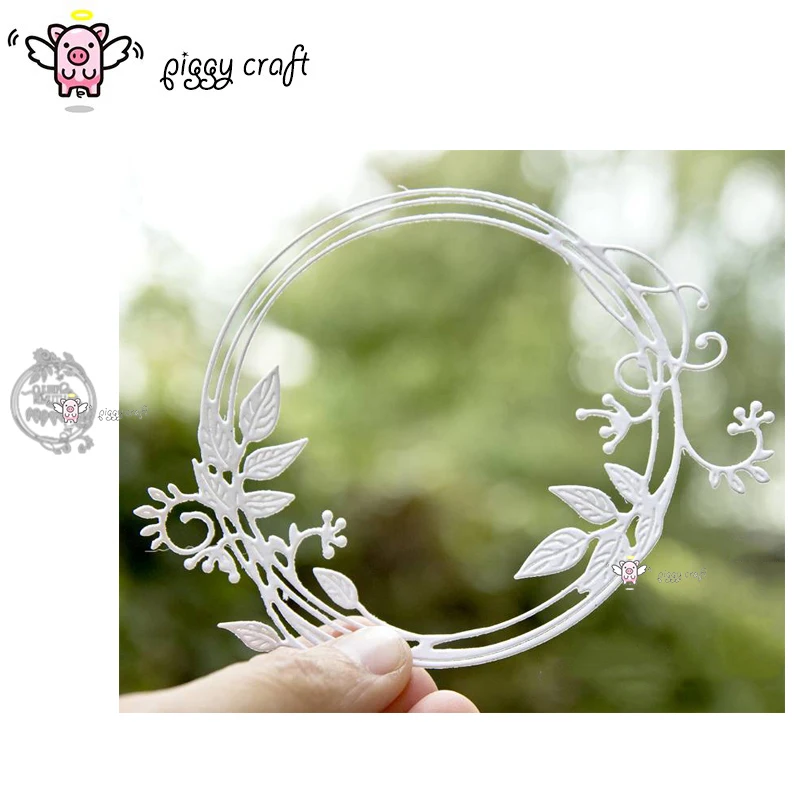 Piggy Craft metal cutting dies cut die mold Autumn letter leaf ring Scrapbook paper craft knife mould blade punch stencils | Дом и сад