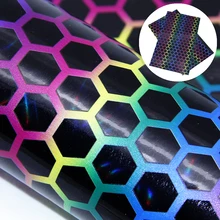 Геометрические узоры Лазерная Глянцевая Синтетическая кожа ткань искусственная кожа листы 20*34 см для сумки серьги DIY, 1Yc9265