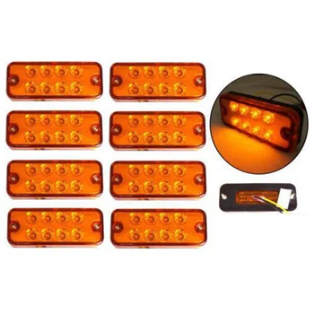 

8Pcs 12V LED Side Marker Lights Car External Lights Warning Tail Light Auto Trailer Truck Lorry Lamps Amber color